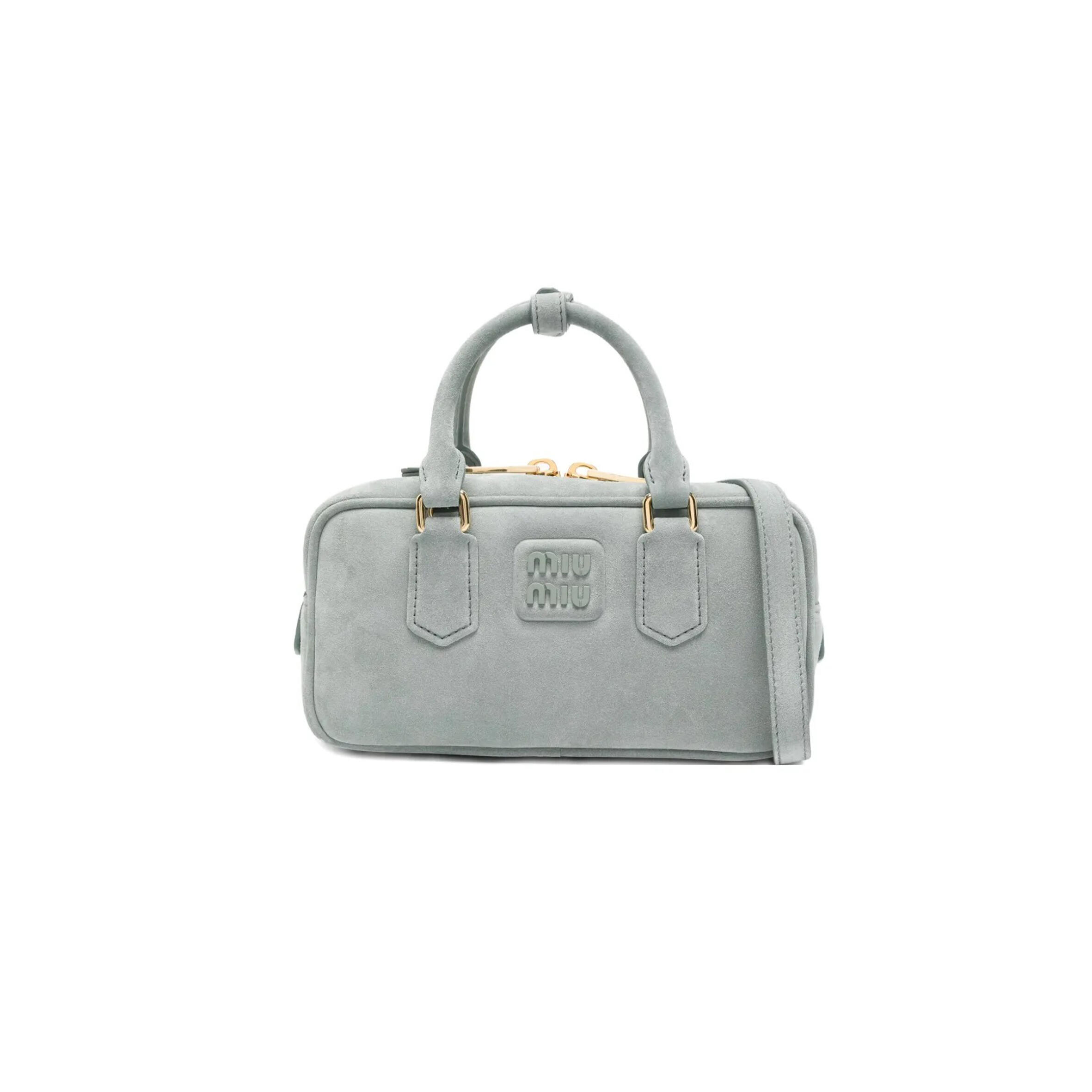 MIU MIU ARCADIE TOP-HANDLE SUEDE SATCHEL 5bb142 (22*10.5*7.5cm)